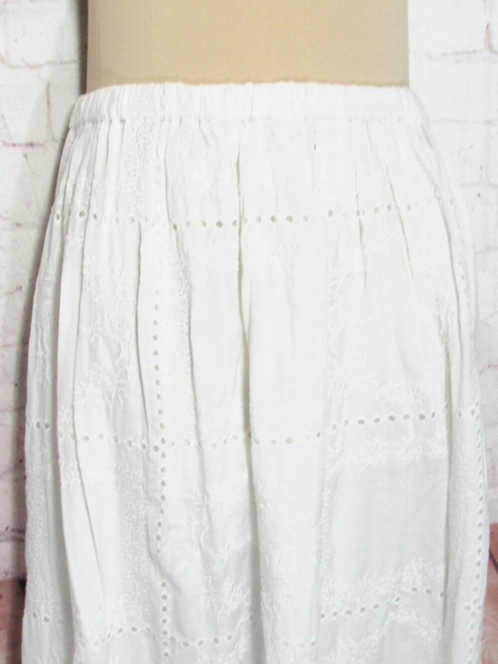 NWT LUCKY BRAND COTTON EYELET MAXI SKIRT LINED  SIZE 16/18 - Picture 3 of 11